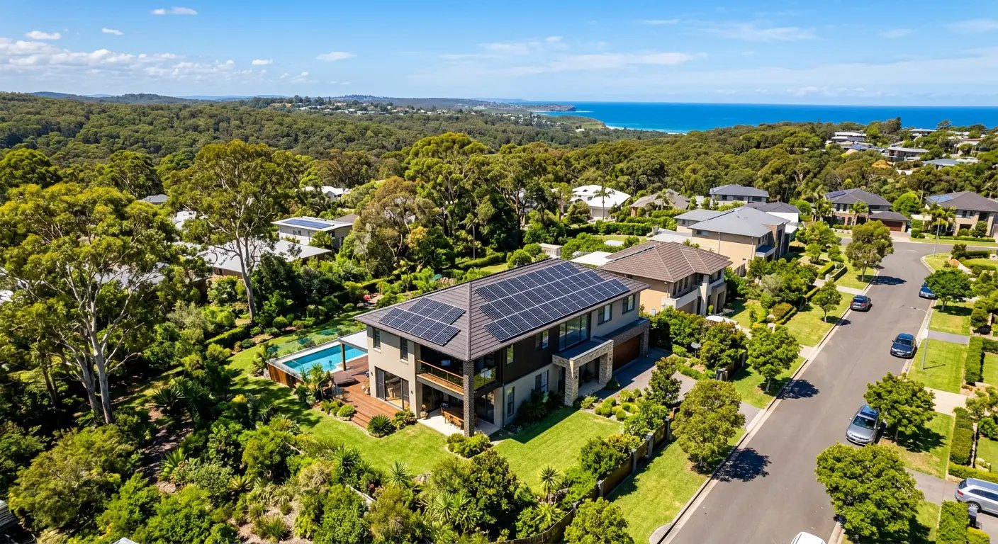 Australian home with solar panels
